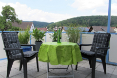 Terrasse mit Blick ueber Grossheubach